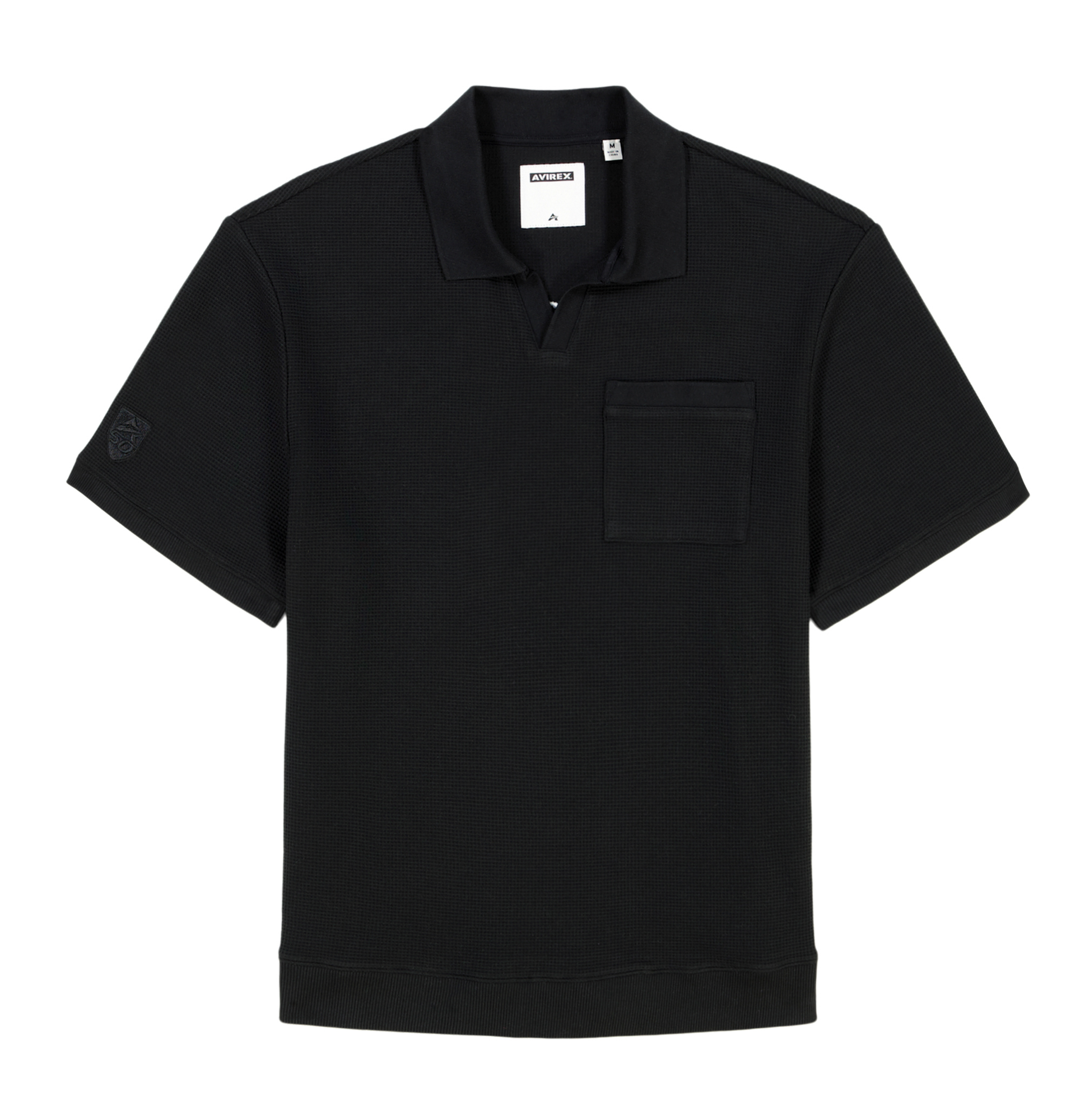 Tennis Waffle Polo | Black