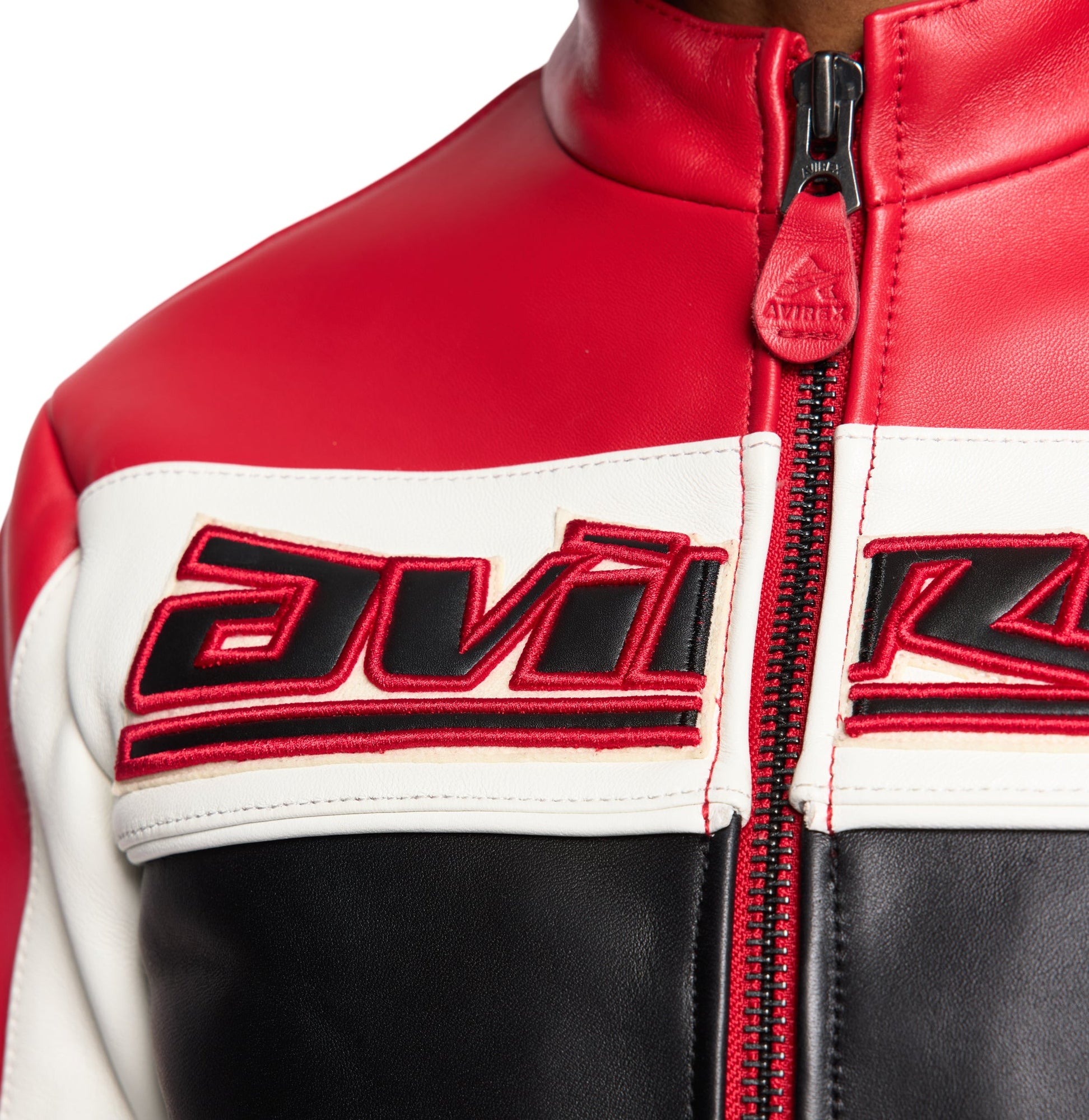 Cropped Colorblock Moto Jacket | Salvage Red