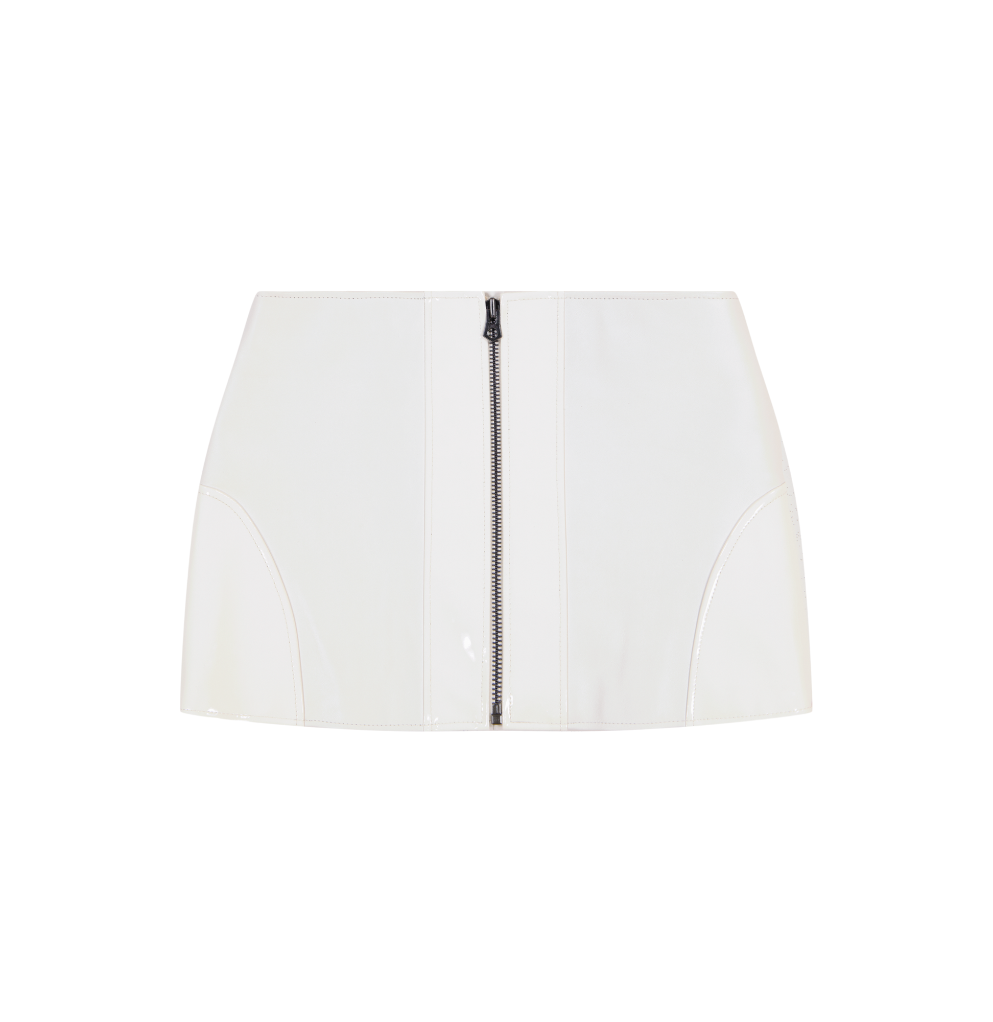 Patent Leather Moto Skirt | Snow White