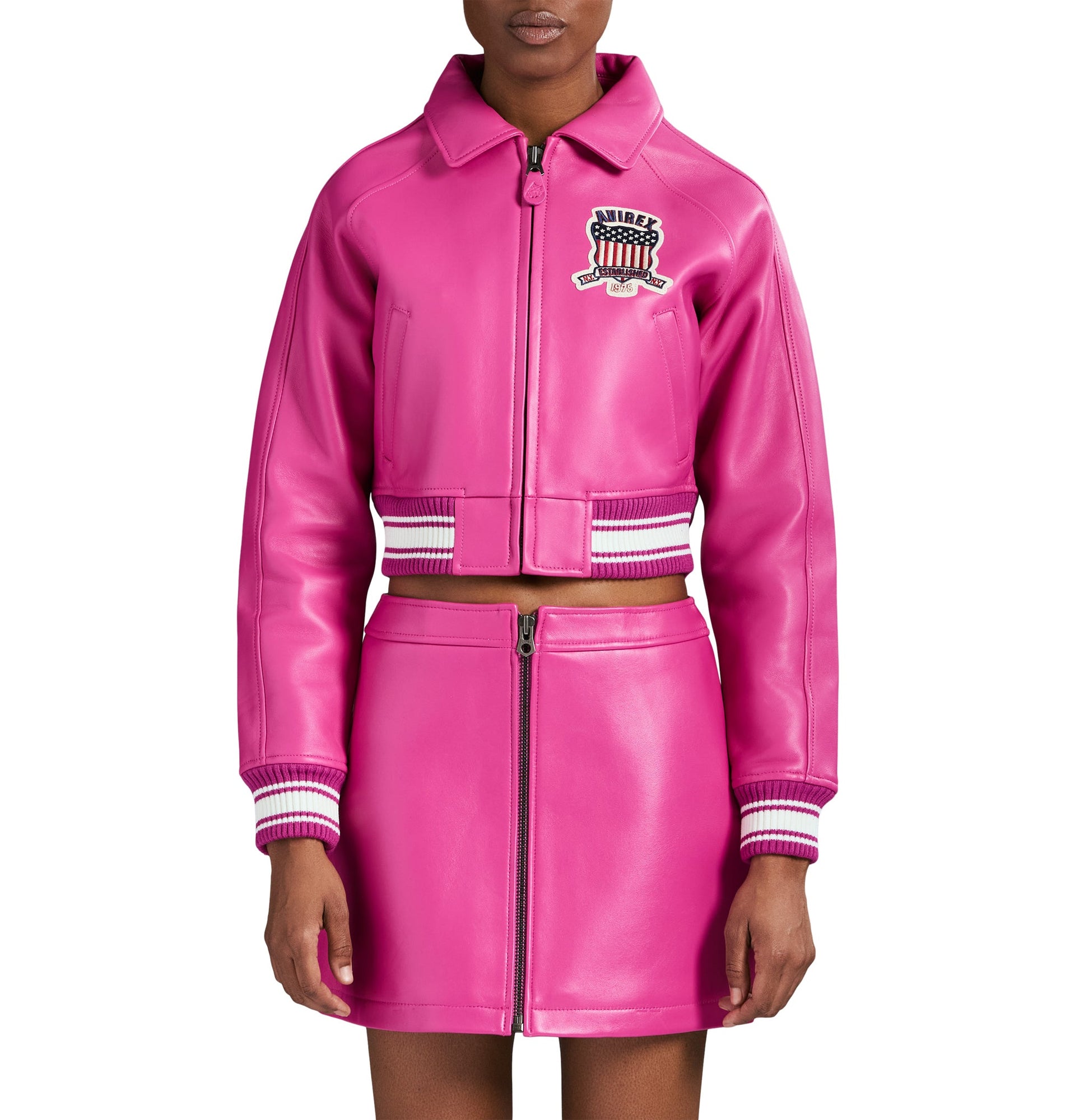 Cropped Icon Jacket | Berry