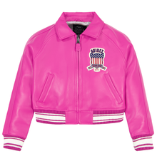 Cropped Icon Jacket | Berry