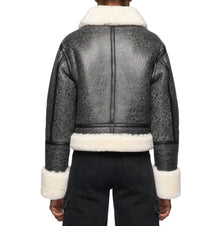 Cropped Shearling Jacket | Antique Black