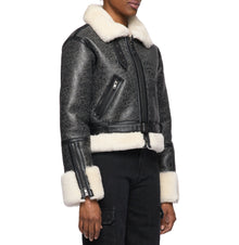 Cropped Shearling Jacket | Antique Black