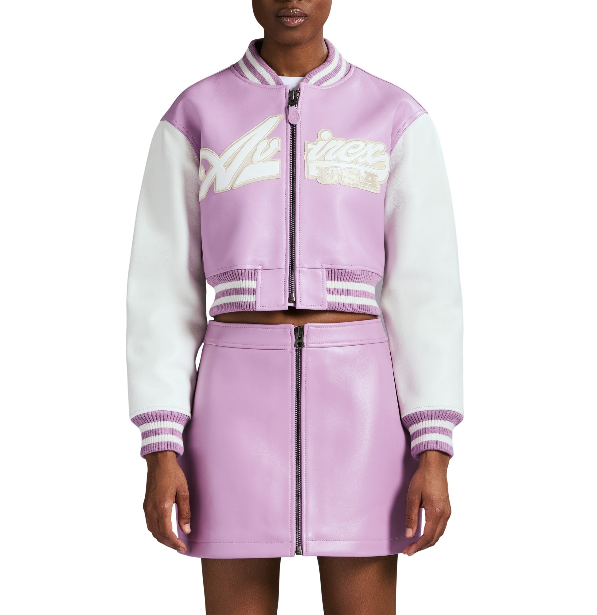 Cropped Script Jacket | Violet