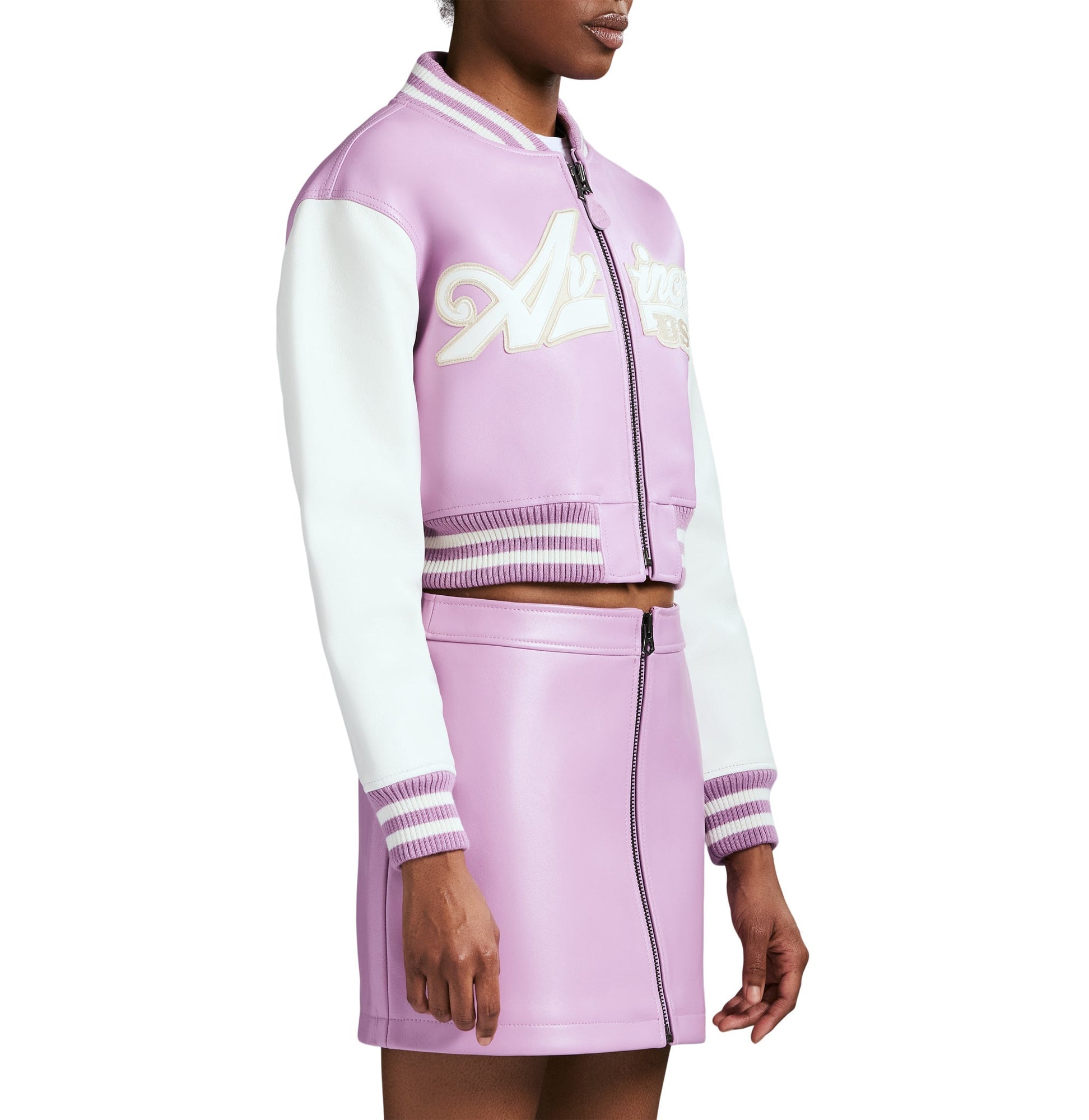 Cropped Script Jacket | Violet