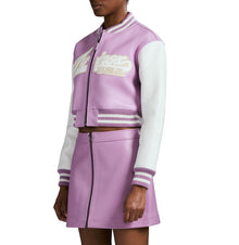 Cropped Script Jacket | Violet