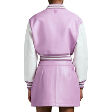 Cropped Script Jacket | Violet