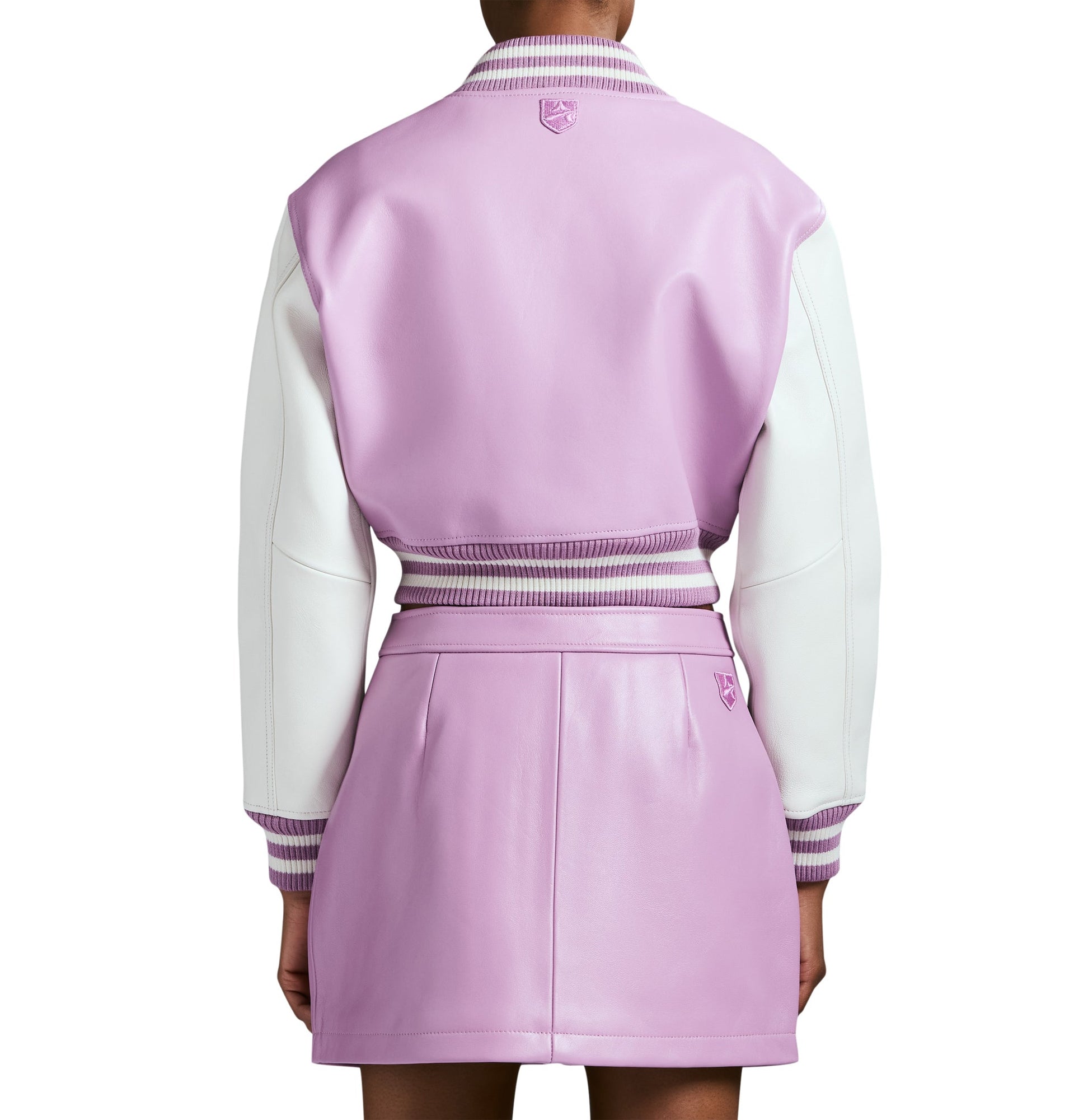 Cropped Script Jacket | Violet