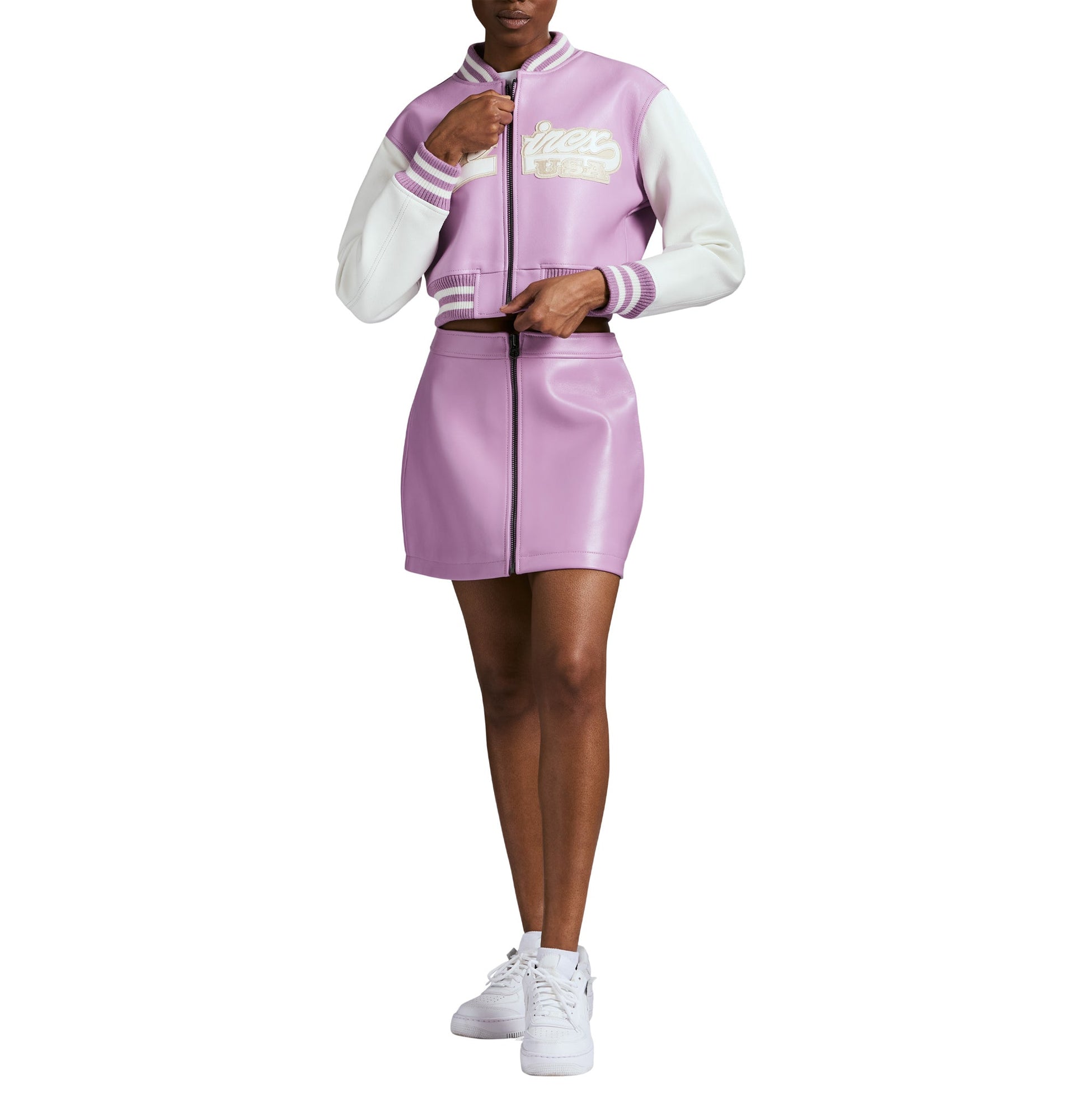Cropped Script Jacket | Violet