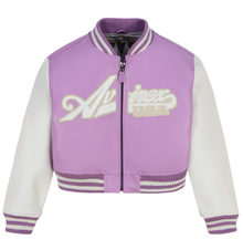 Cropped Script Jacket | Violet