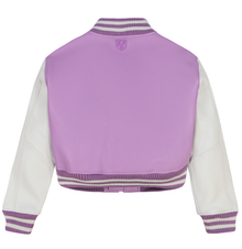 Cropped Script Jacket | Violet