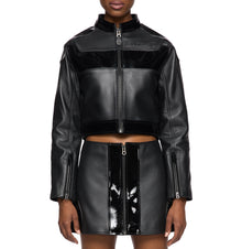 Cropped Moto Jacket | Black
