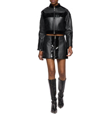 Cropped Moto Jacket | Black