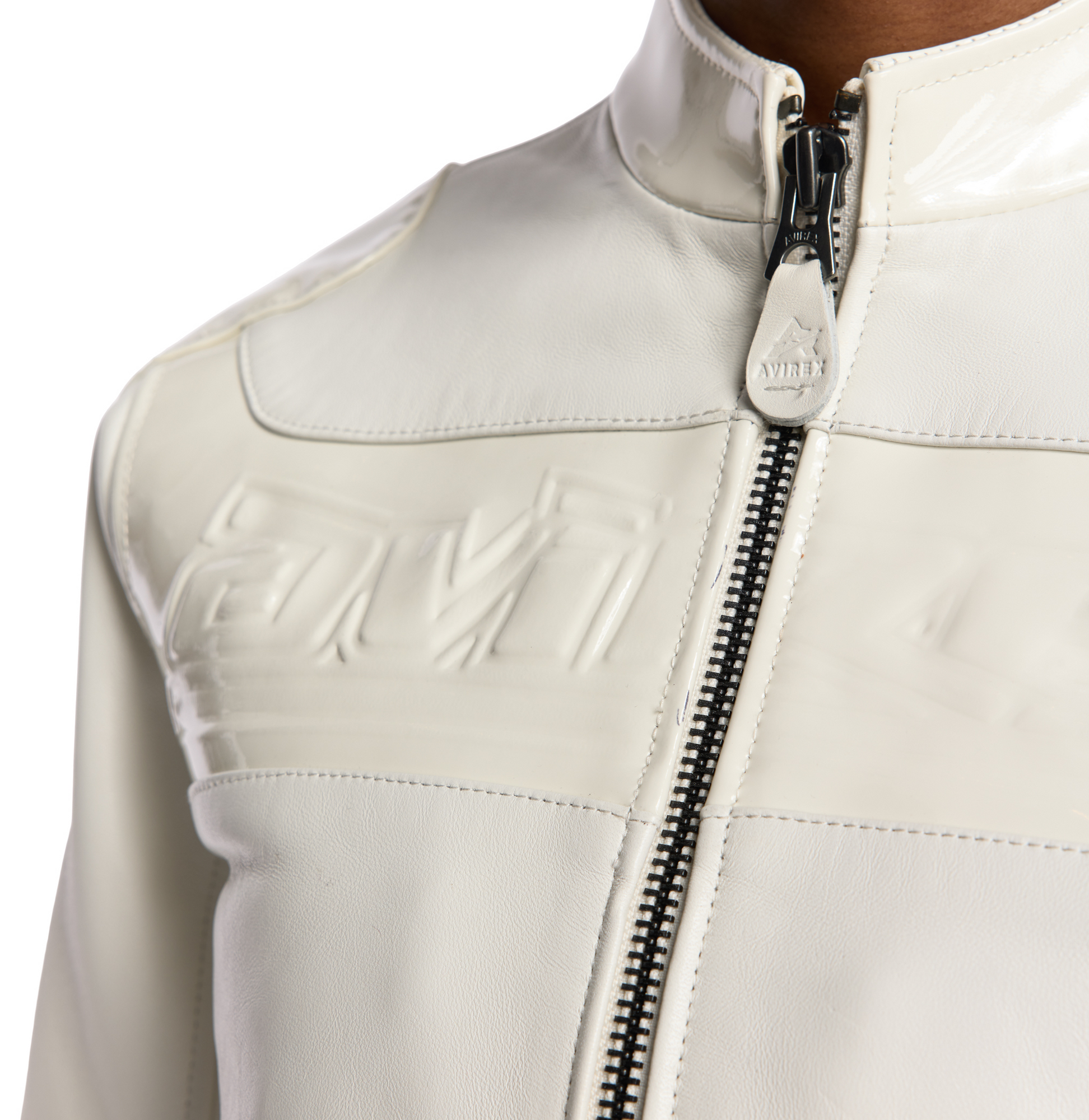 Cropped Patent Leather Moto Jacket | Snow White