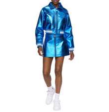 Limited Edition Cropped Metallic Icon Jacket | Electric Blue