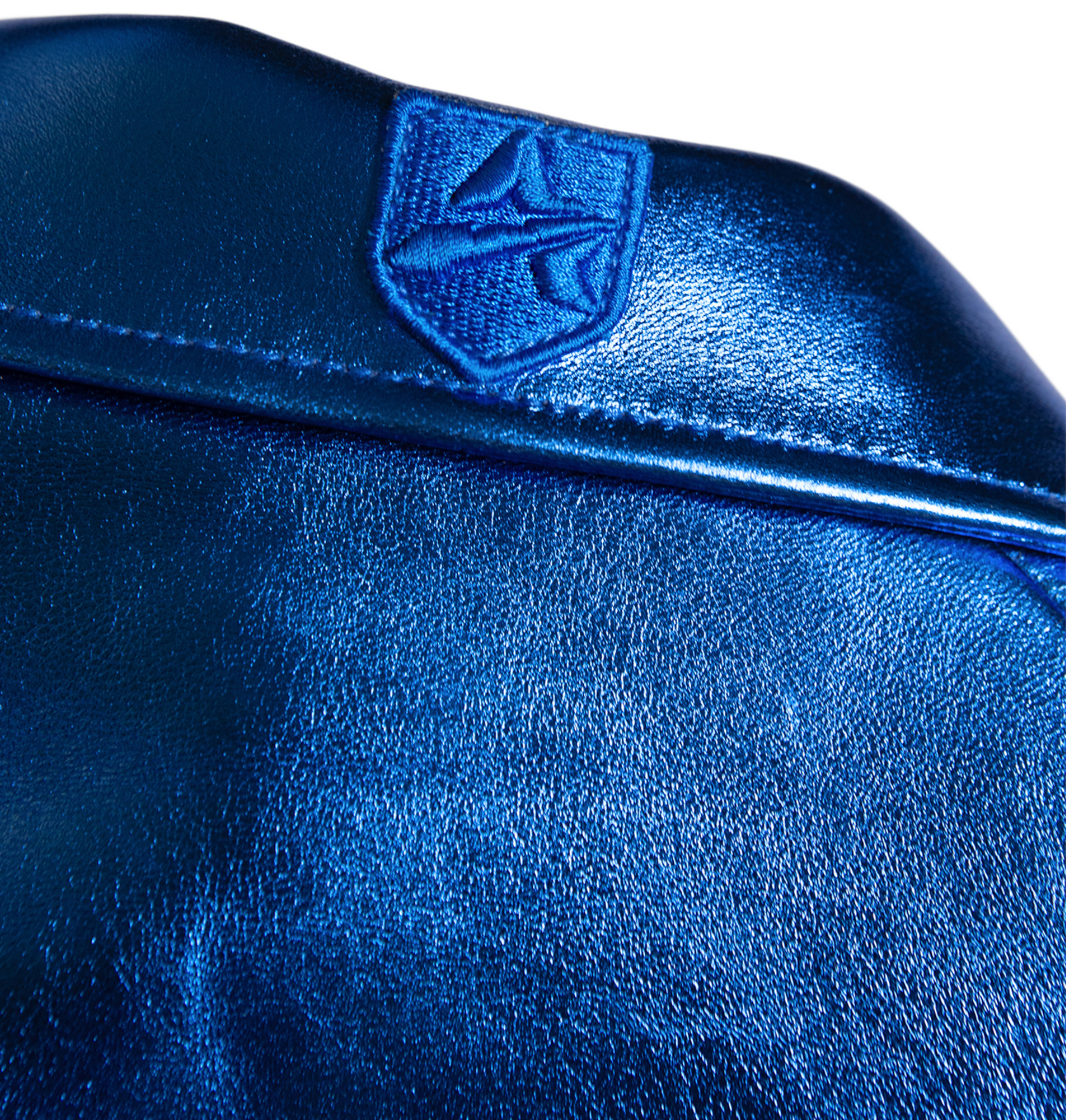 Limited Edition Cropped Metallic Icon Jacket | Electric Blue