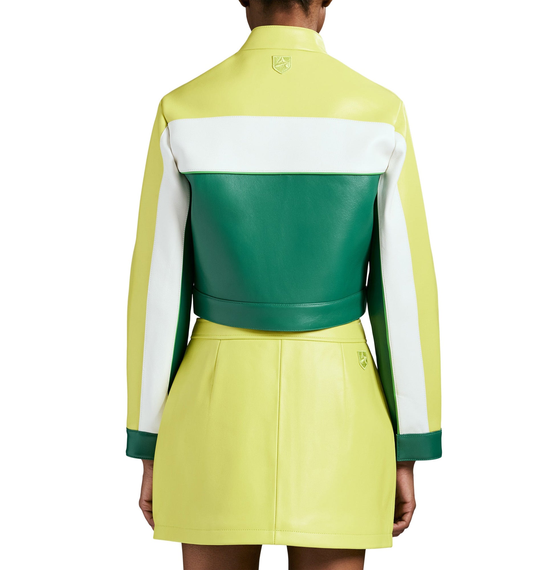 Cropped Colorblock Moto Jacket | Limeade