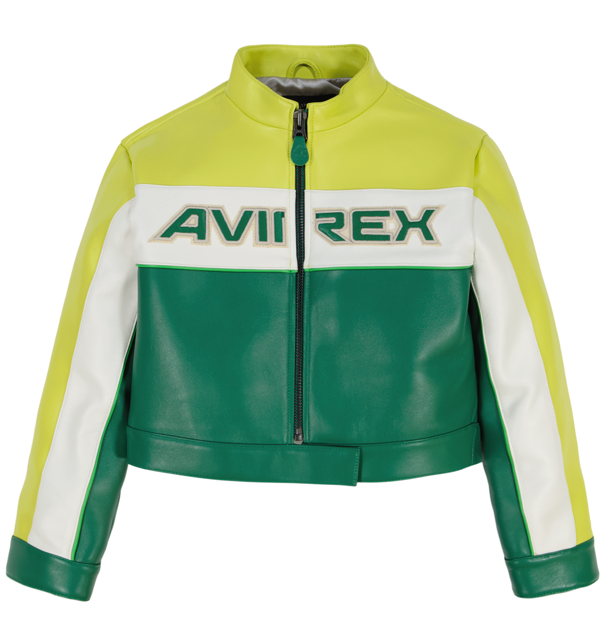 Cropped Colorblock Moto Jacket | Limeade