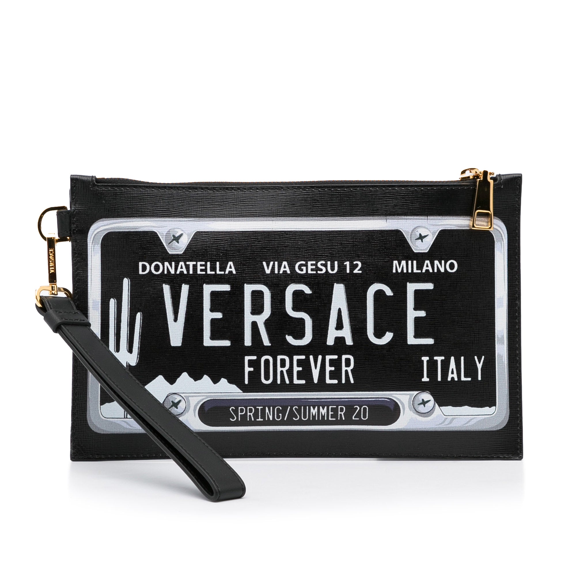 Versace | Pre-Owned License Plate Clutch | Black