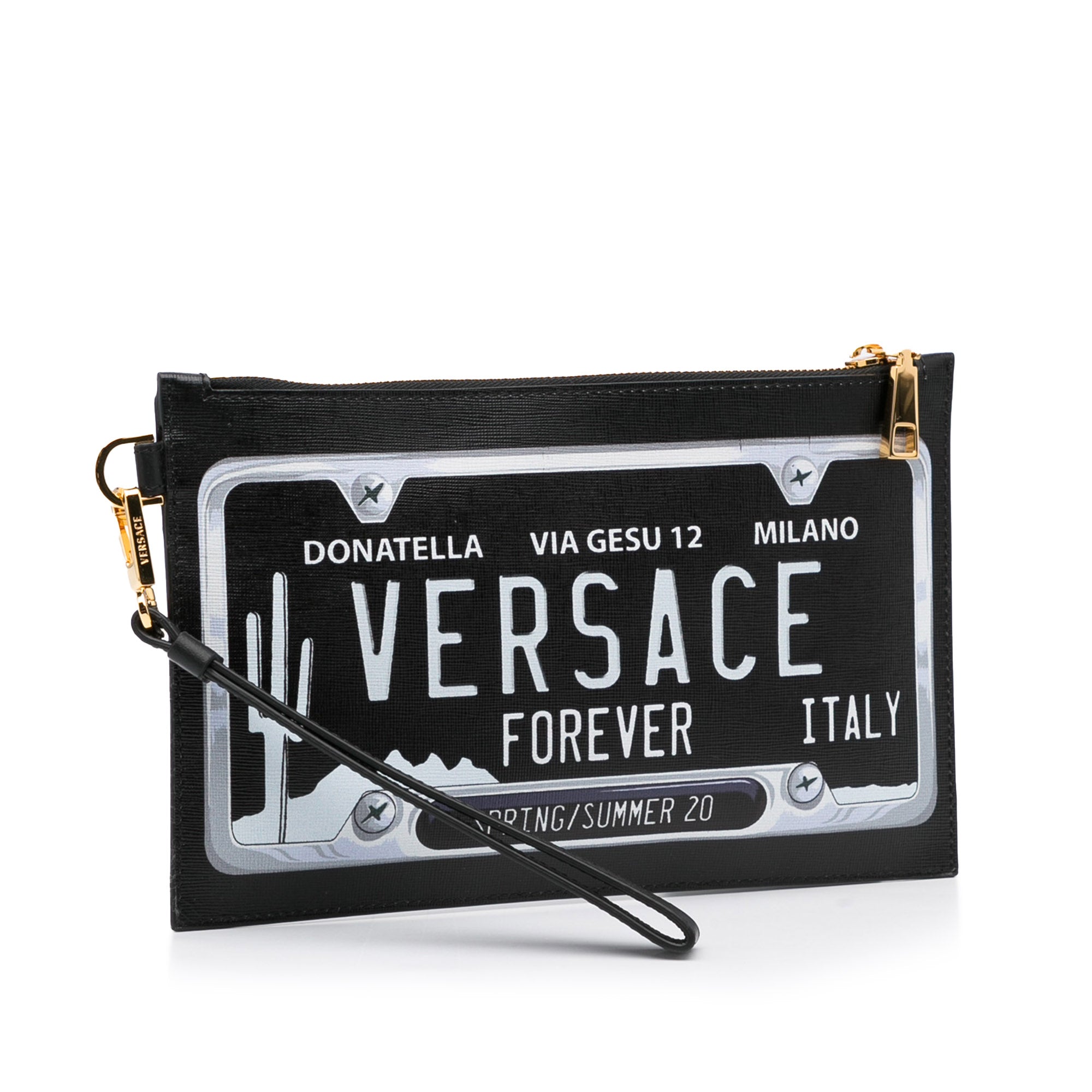 Versace | Pre-Owned License Plate Clutch | Black
