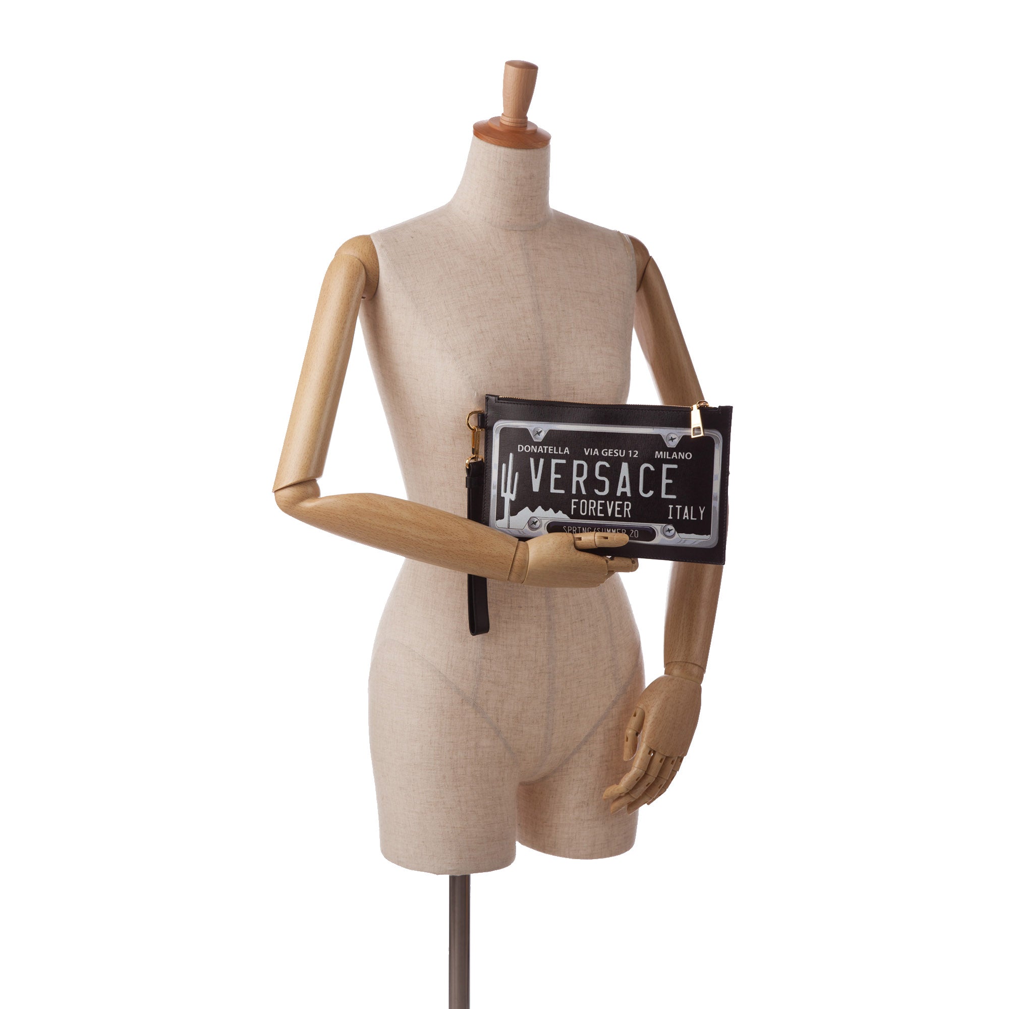 Versace | Pre-Owned License Plate Clutch | Black
