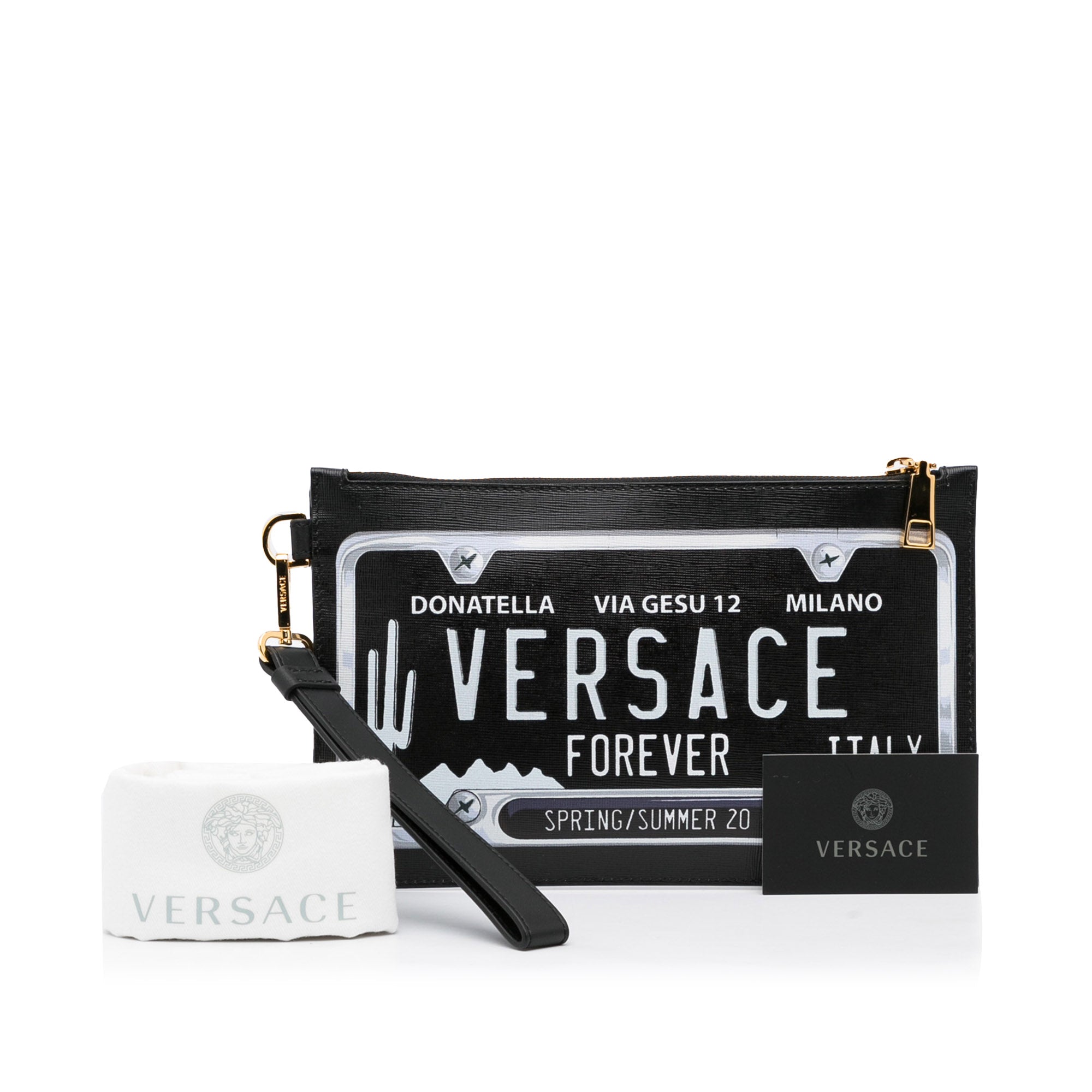 Versace | Pre-Owned License Plate Clutch | Black