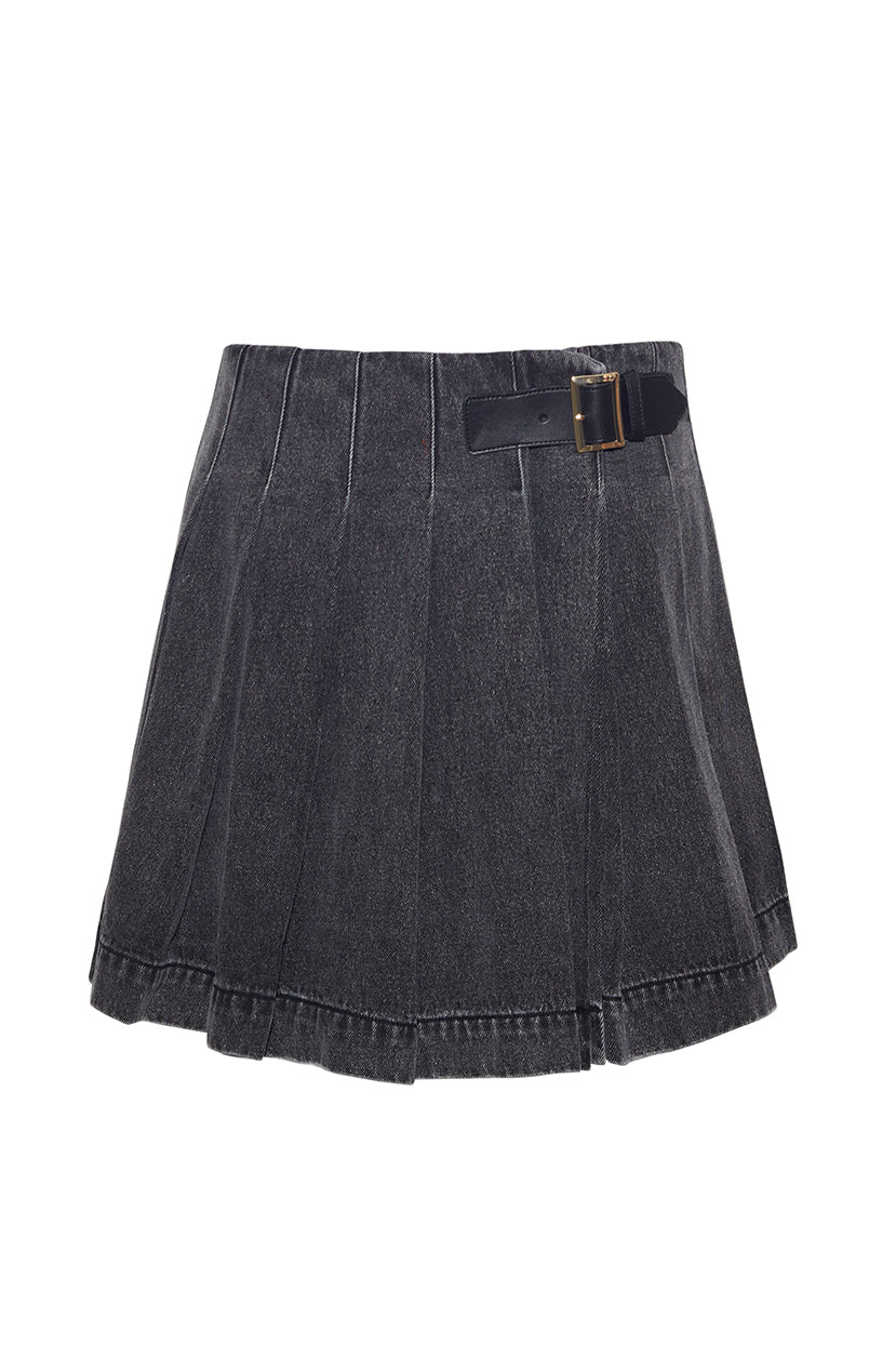 Abbey Skirt | Black Denim