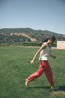 Aya | Paula Stretch-Waist Organic Cotton Pant in Size Small