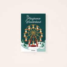 Advent calendar fragrances with ferris wheel design and with 'The Fragrance Wonderland' text on a green background