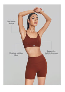 Airy Active Strap Top | Rust Brown