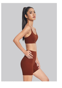 Airy Active Strap Top | Rust Brown