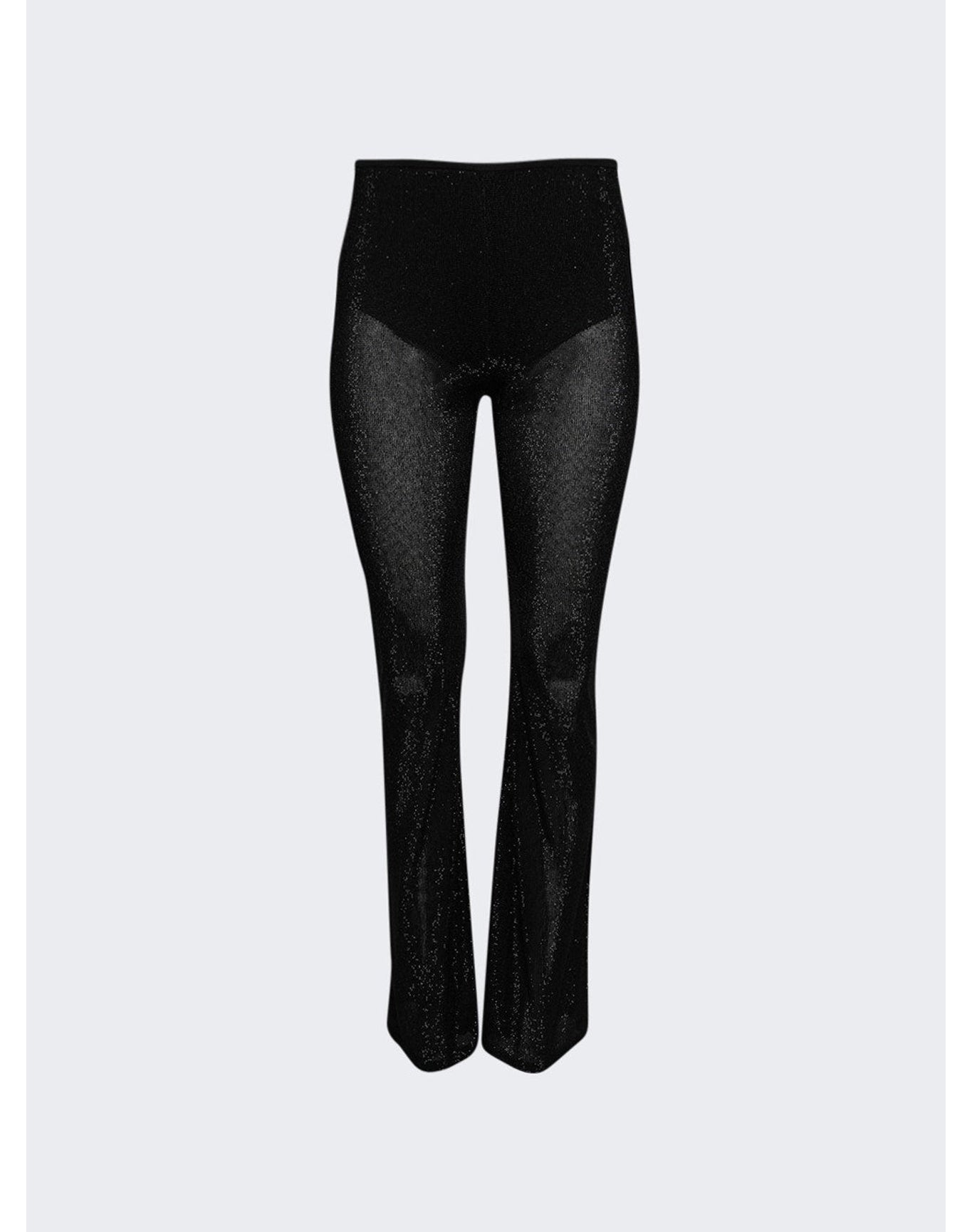 Alexander Wang | Women | Beaded Hotfix Sheer Boot Leg Pant | Black
