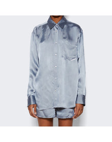 Alexander Wang | Women | Button Up Boyfrined Shirt | Oxford Blue