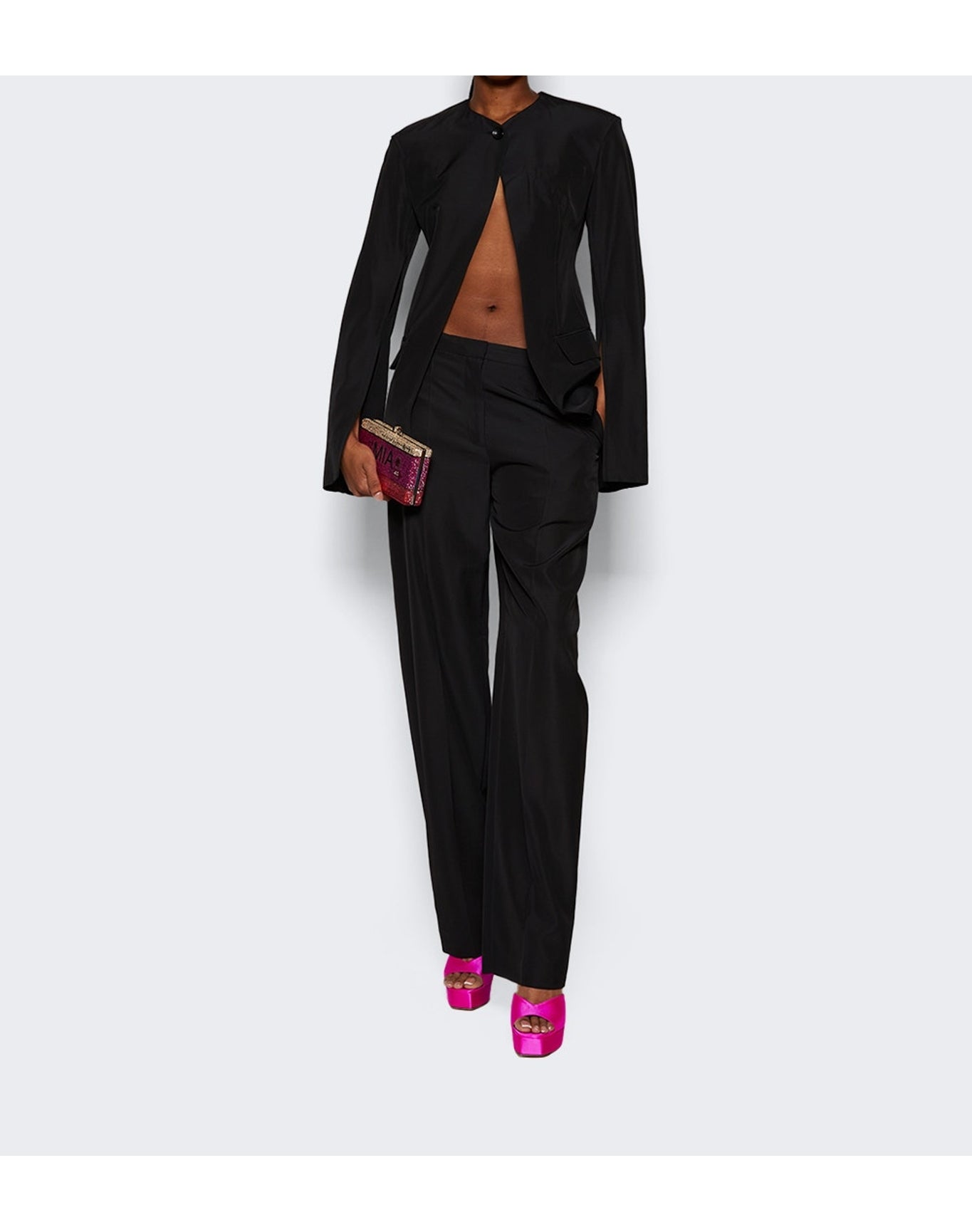 Alexander Wang | Women | Collarless Jacket With Slits | Black