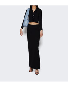 Alexander Wang | Women | Embossed Logo Maxi Skirt | Black