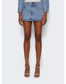 Alexander Wang | Women | Hotfix Denim Skirt | Vintage Light Indigo