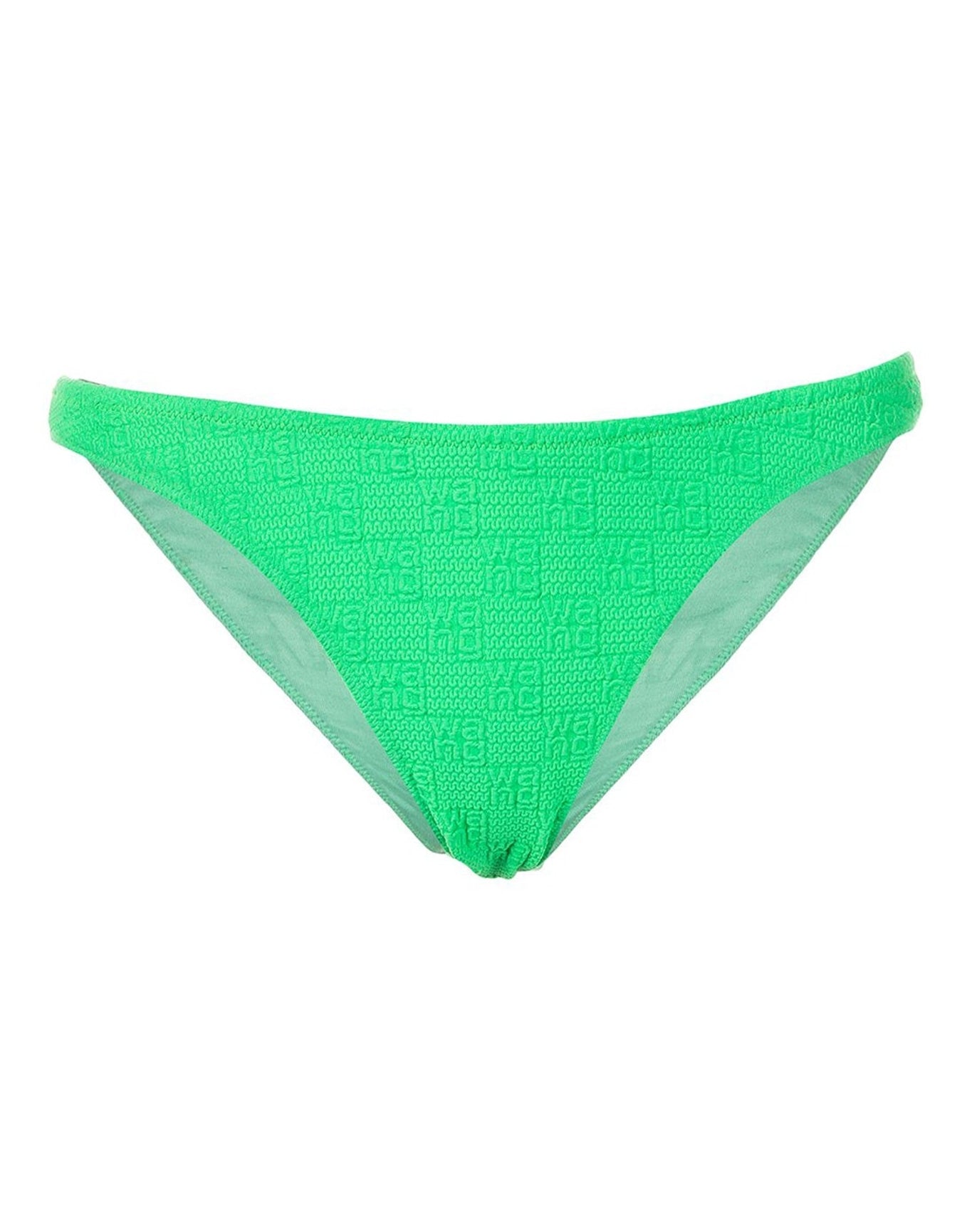 Alexander Wang | Women | Textured Logo Bikini Bottom | Neon Kelly