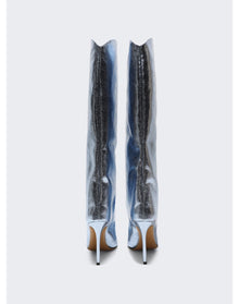 Alexandre Vauthier | Women | Metallic Tall Boots | Laguna Blue