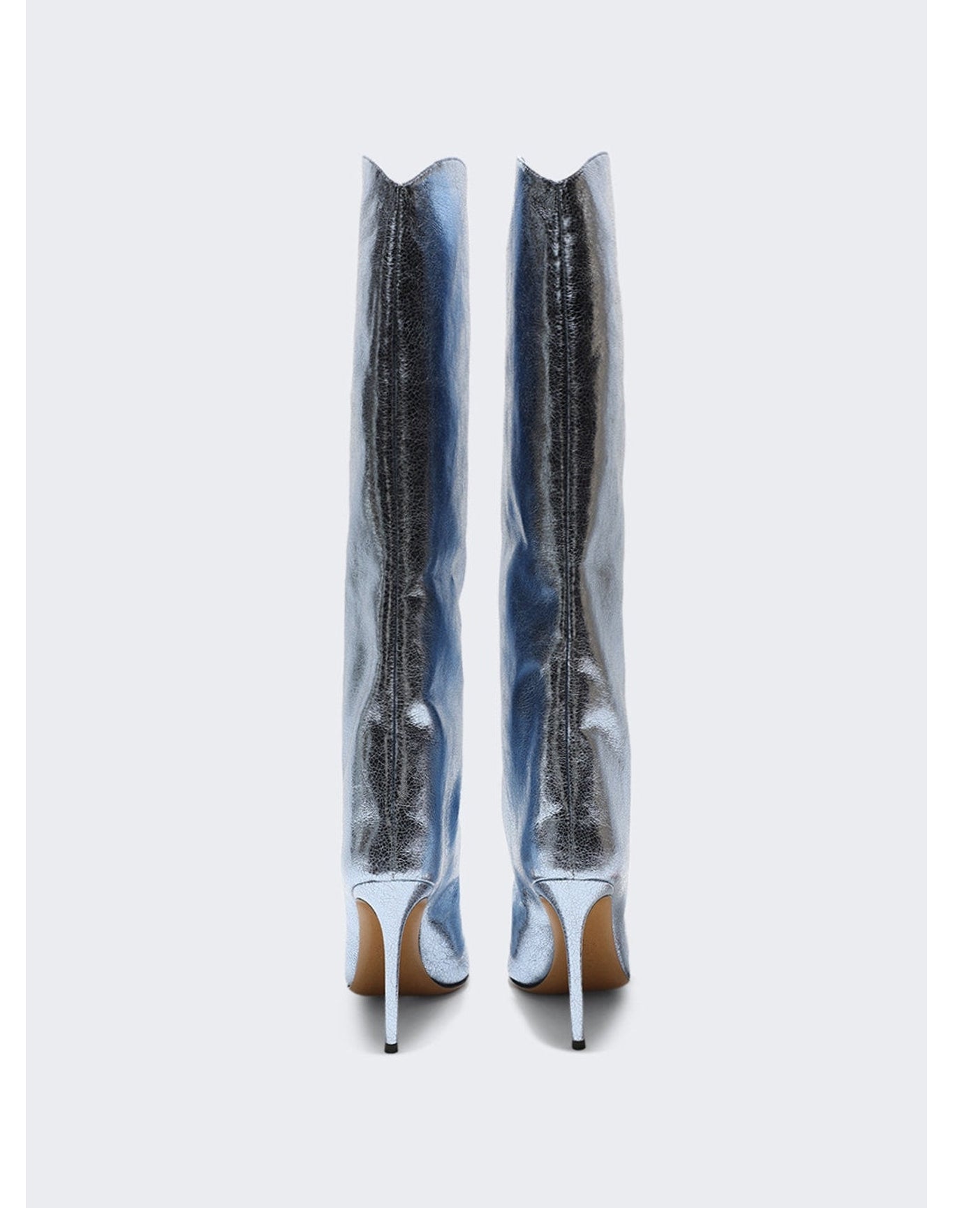 Alexandre Vauthier | Women | Metallic Tall Boots | Laguna Blue
