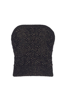 Amabella Top | Black w/ Gold Lurex