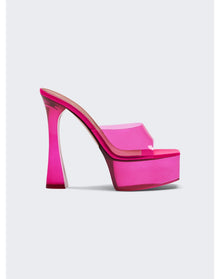 Amina Muaddi | Women | Dalida Glass Sandal | Lotus Pink