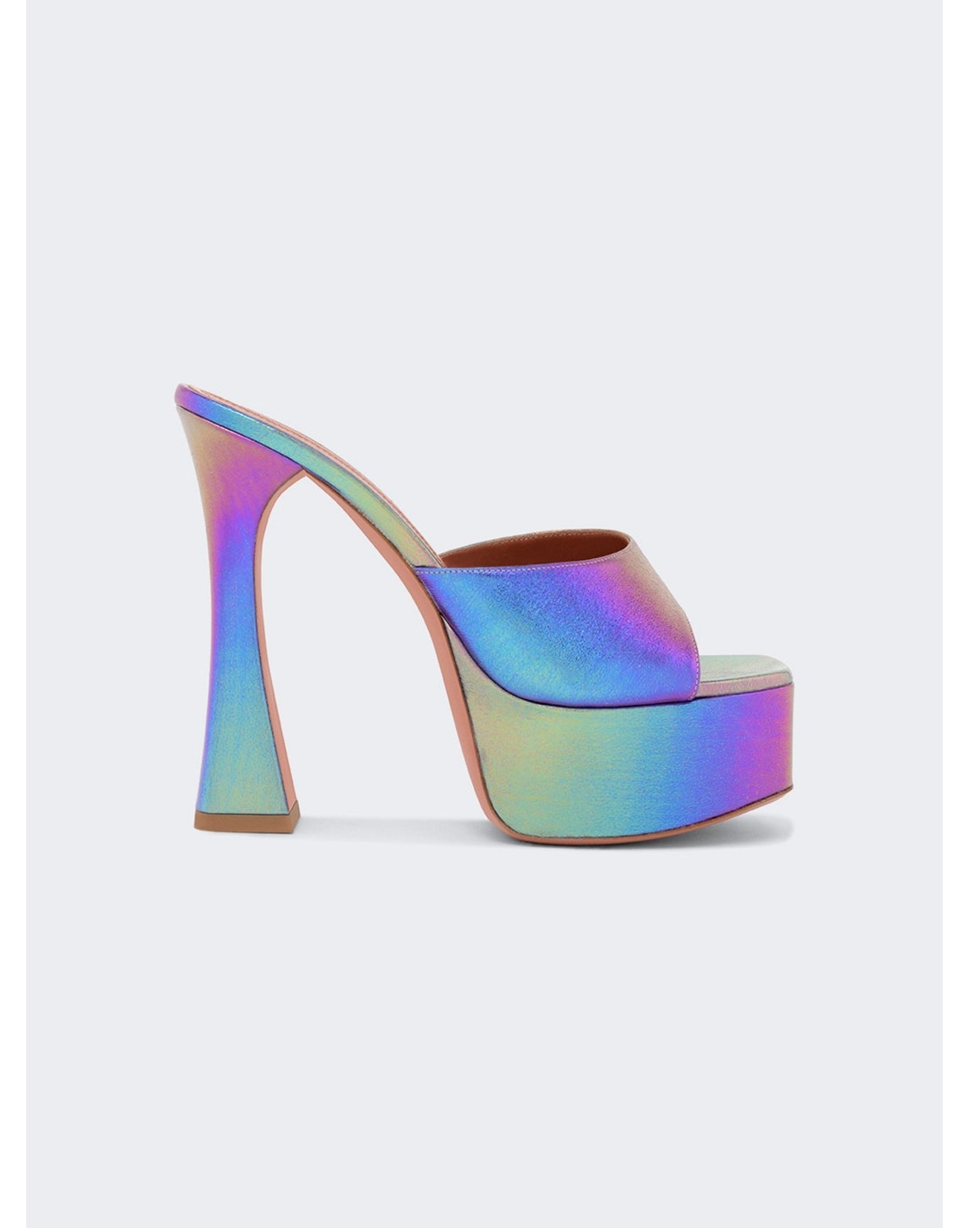 Amina Muaddi | Women | Dalida Platform Sandals Metallic Nappa | Unicorn