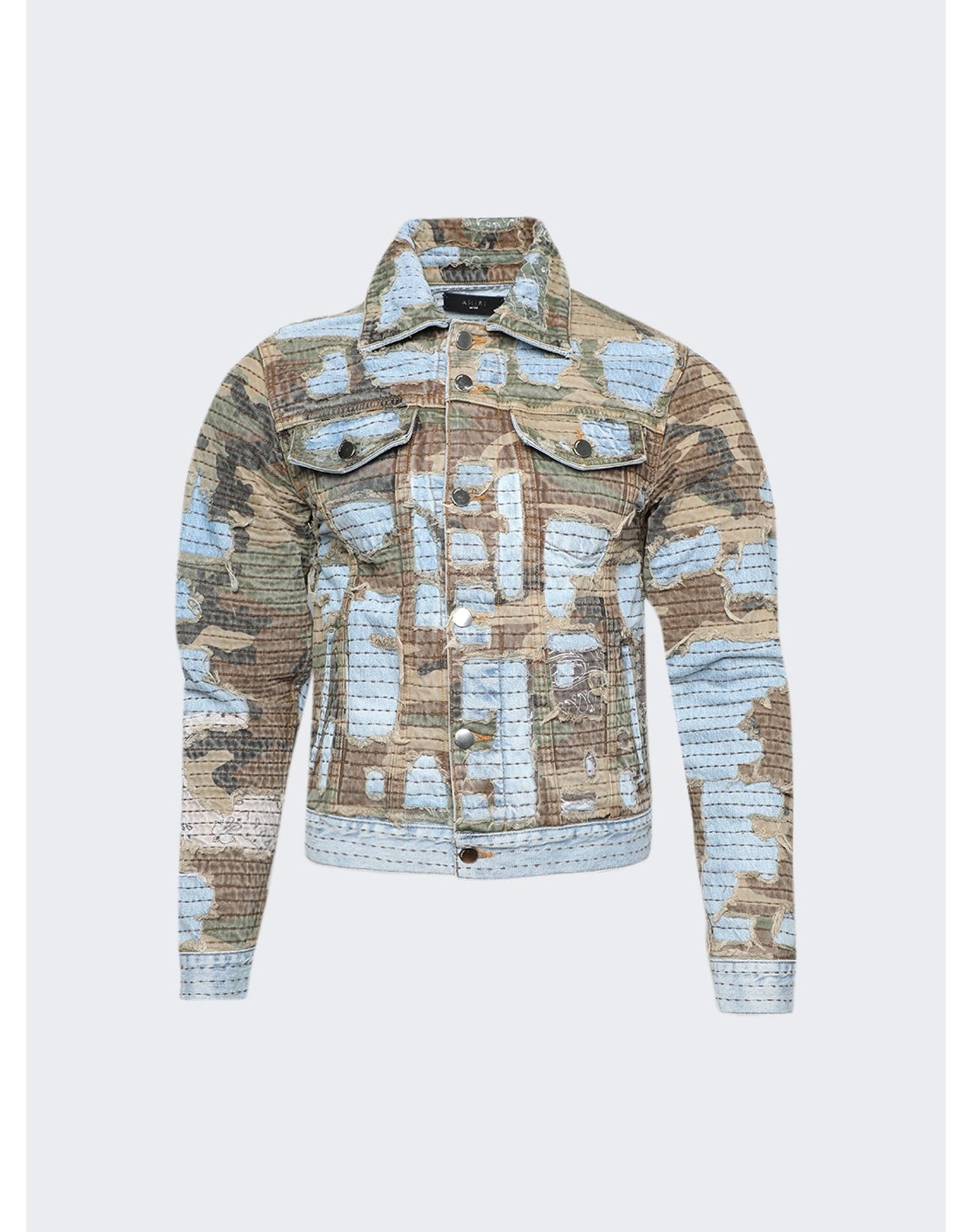 Amiri | Men | Boro Repair Trucker Jacket | Indigo
