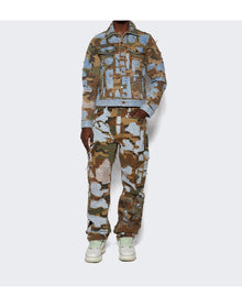 Amiri | Men | Boro Repair Trucker Jacket | Indigo