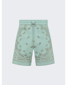 Amiri | Men | Leather Bandana Shorts | Mint