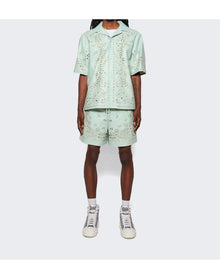 Amiri | Men | Leather Bandana Shorts | Mint