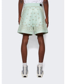 Amiri | Men | Leather Bandana Shorts | Mint