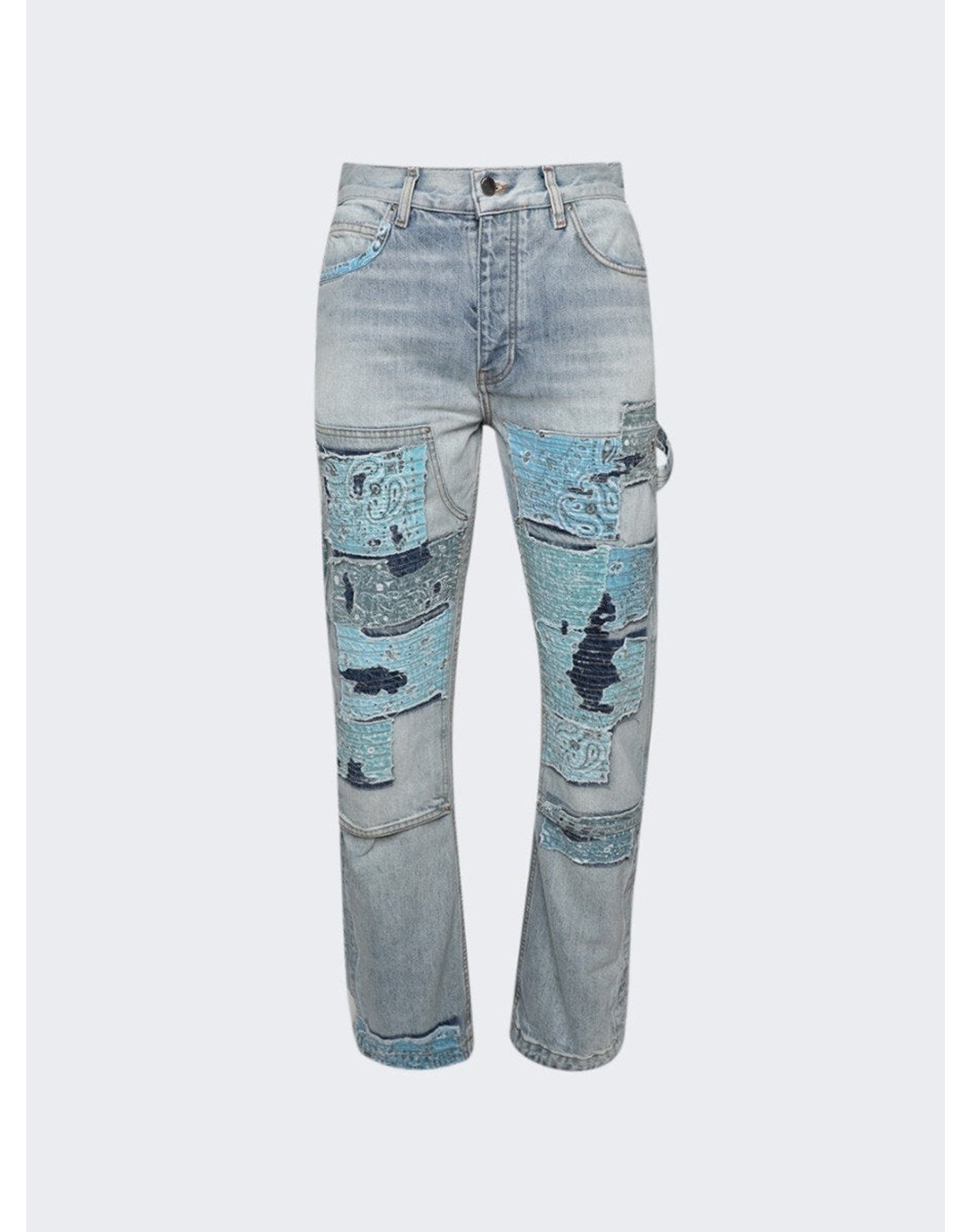 Amiri | Men | Patchwork Bandana Carpenter Jean | Blue