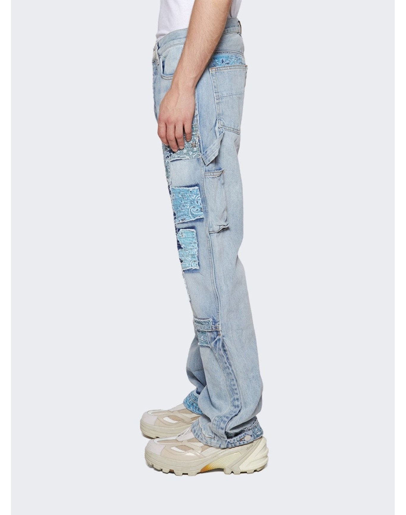 Amiri | Men | Patchwork Bandana Carpenter Jean | Blue
