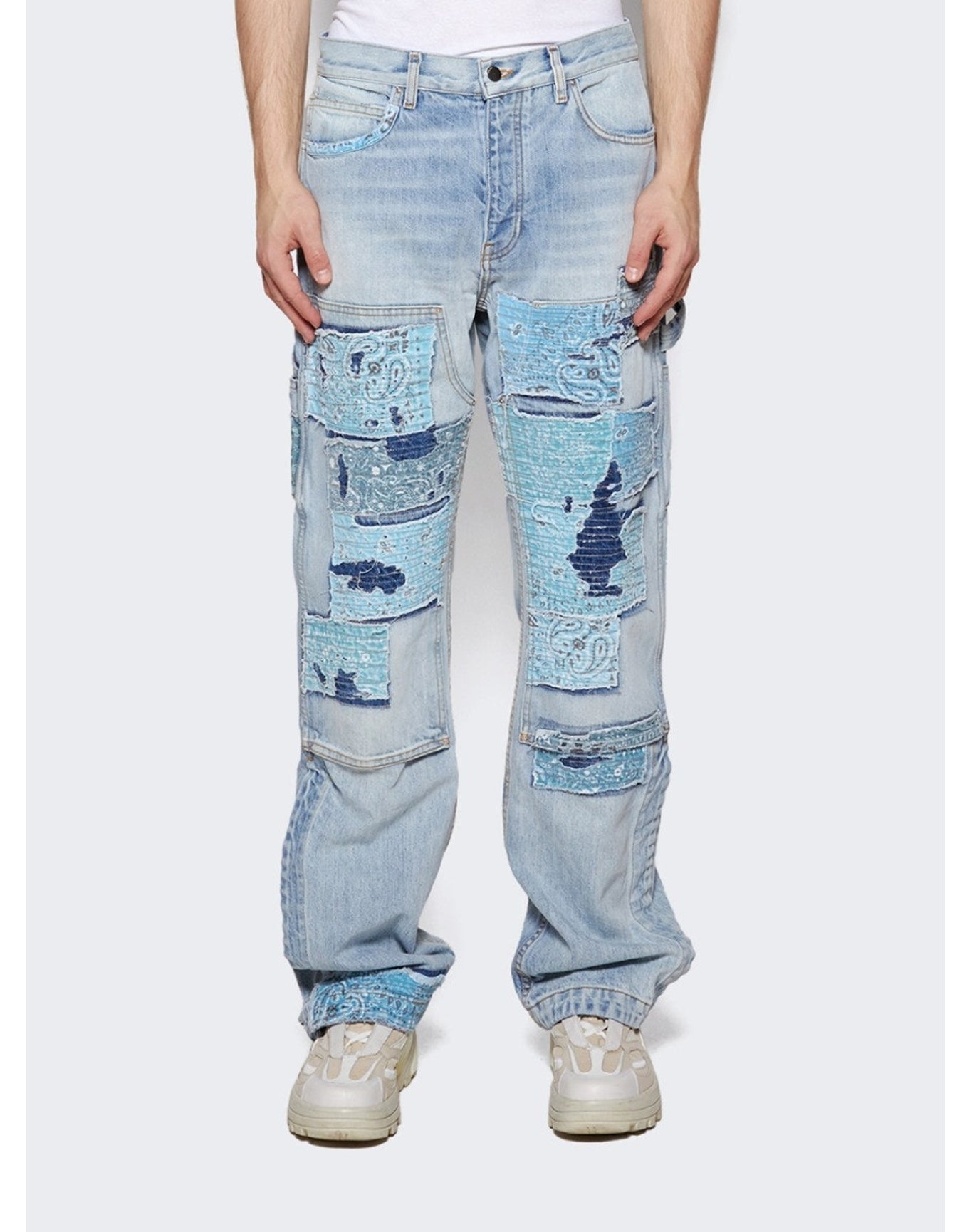 Amiri | Men | Patchwork Bandana Carpenter Jean | Blue